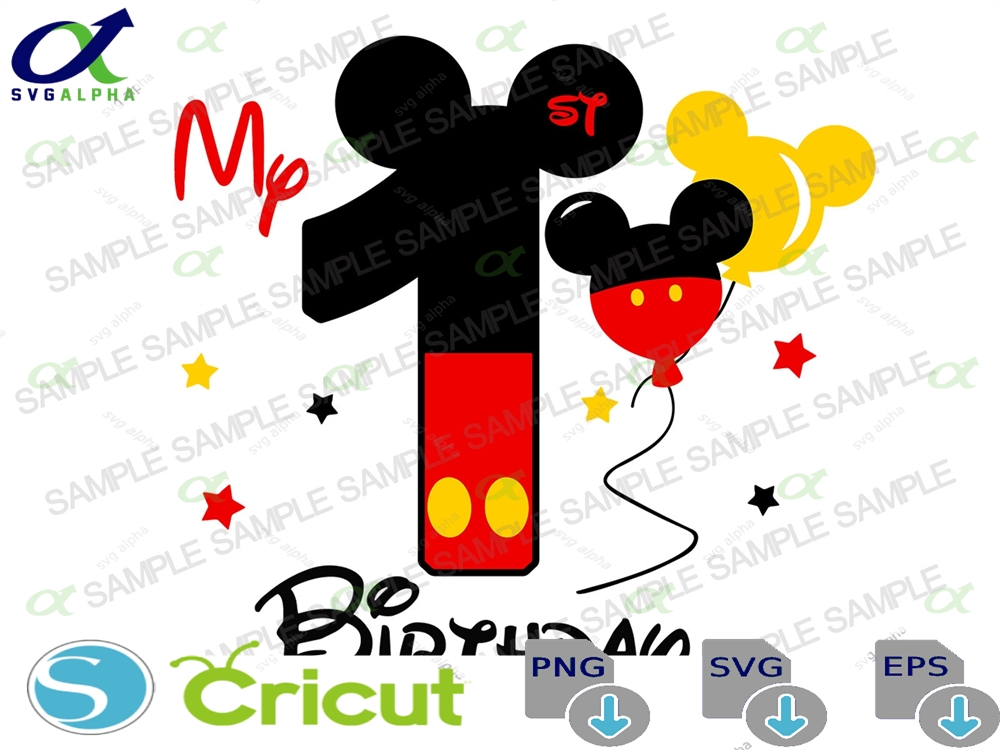 First Birthday SVG, Cricut SVG, Clipart Layered SVG Files for Cricut, Cut Files, T-Shirt SVG, PNG Shirt SVG File